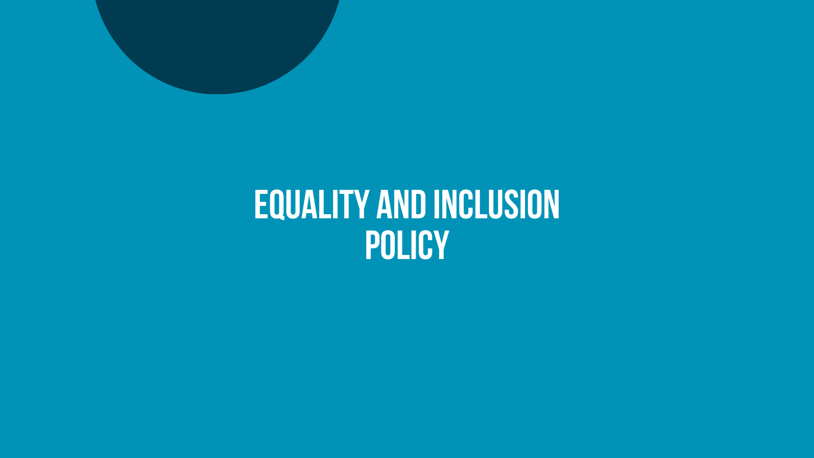 Equality and Inclusion Policy 2022