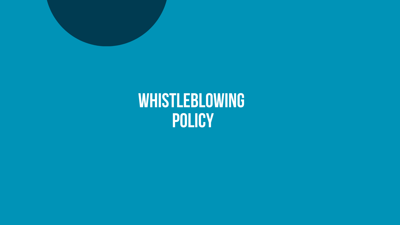 Whistleblowing Policy