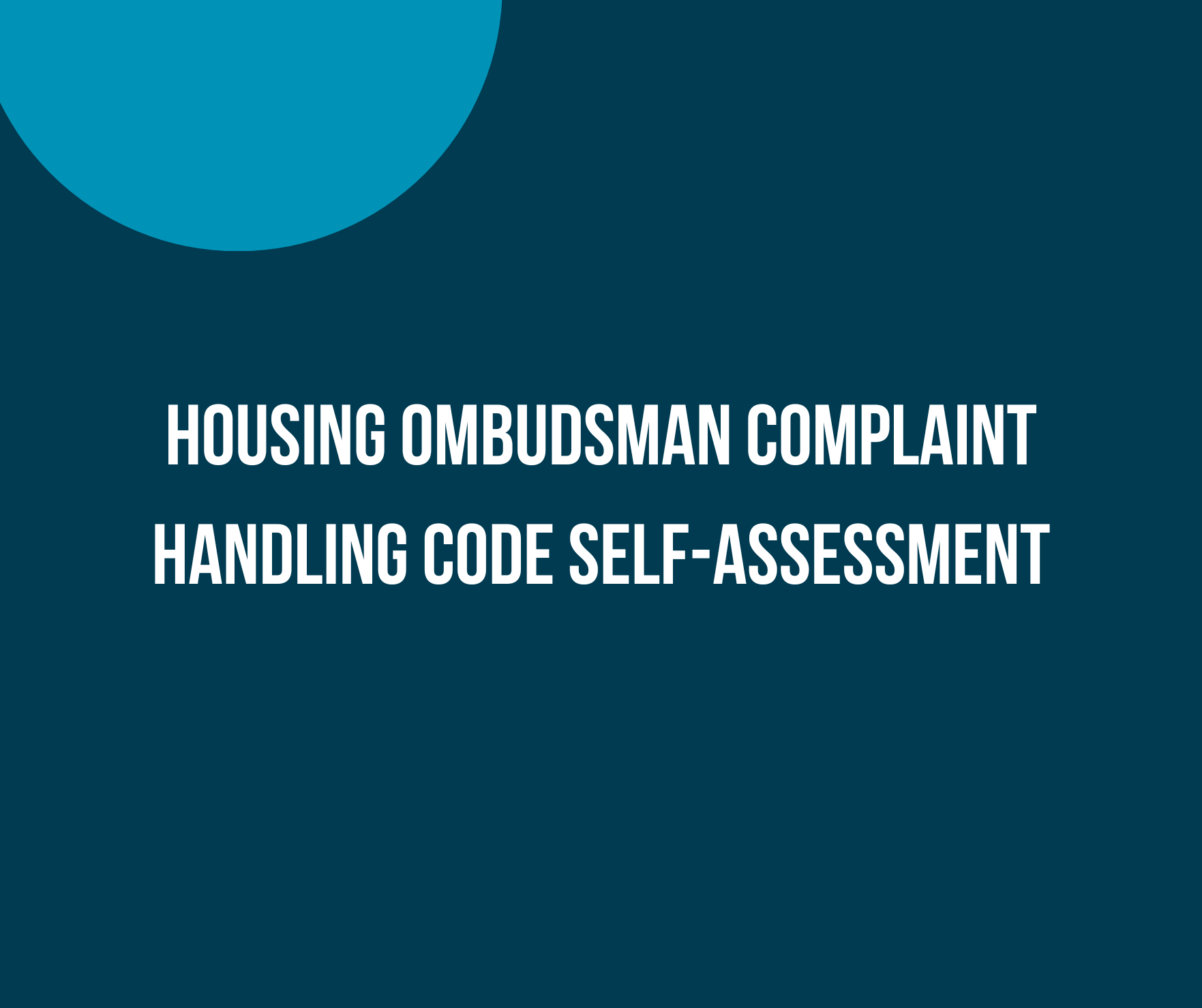 Housing Ombudsman Complaint Handling Code Self-Assessment